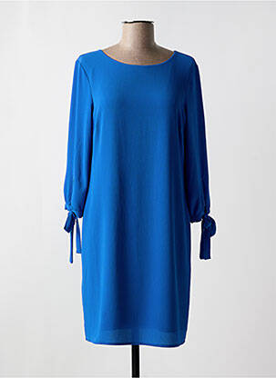 Rochie midi croială fluidă mâneci lungi albastru SIGNE NATURE femeie