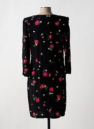 Rochie midi imprimeu floral mâneci 3/4 negru PABLO femeie