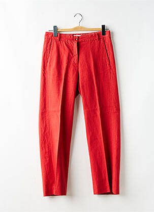 Pantalon drept talie cu cleme mărime normală portocalie HARTFORD femeie