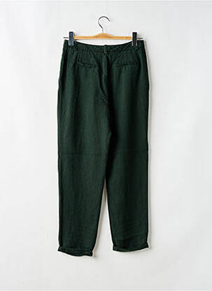 Pantalon drept talie cu cleme talie înaltă verde ZYGA femeie