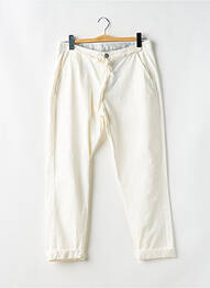 Pantalon 7/8 țesătură poplin mărime normală alb INDI & COLD femeie