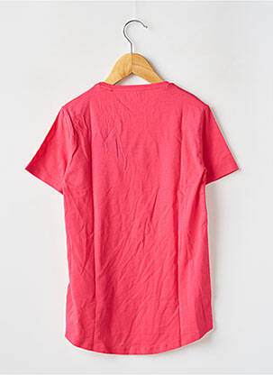 Tricou croială cambrată mâneci scurte roz GUESS fată