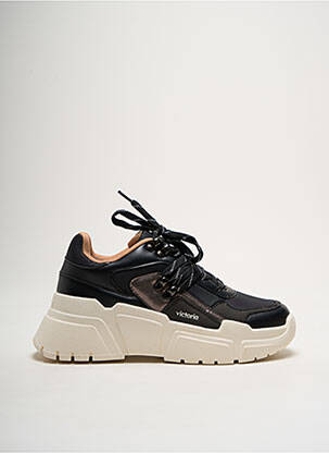 Adidași material neted toc de 4 la 6 cm negru VICTORIA femeie