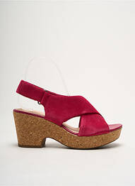 Sandale/pantofi decupați semi compensat toc de 4 la 6 cm roz CLARKS femme