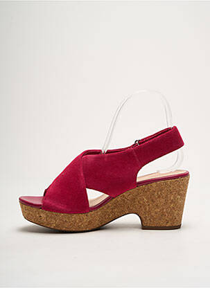 Sandale/pantofi decupați semi compensat toc de 4 la 6 cm roz CLARKS femeie