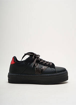 Adidași material neted toc de 4 la 6 cm negru VICTORIA femeie