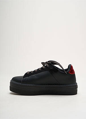 Adidași material neted toc de 4 la 6 cm negru VICTORIA femeie