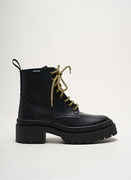 Botine/ghete țesătură satinată toc de 4 la 6 cm negru VICTORIA femeie