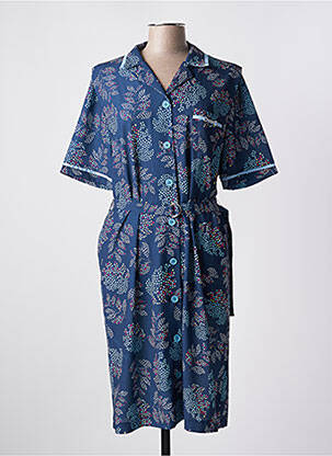 Rochie midi imprimeu fantezie mâneci scurte albastru FRANCE RIVOIRE femeie