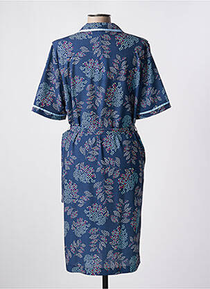Rochie midi imprimeu fantezie mâneci scurte albastru FRANCE RIVOIRE femeie
