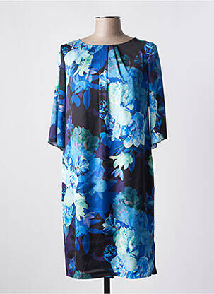 Rochie midi imprimeu floral mâneci scurte albastru ESTEL COLLECTION femeie