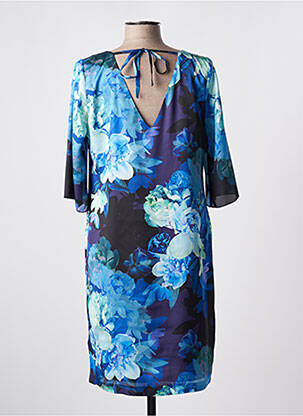 Rochie midi imprimeu floral mâneci scurte albastru ESTEL COLLECTION femeie