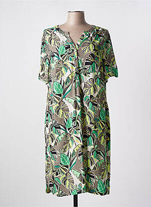 Rochie midi țesătură crep mâneci scurte verde RABE femeie