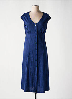 Rochie midi mâneci scurte mâneci scurte albastru SEE THE MOON femeie
