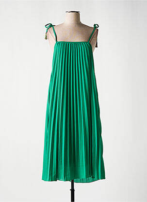 Rochie midi căptușeală bretele subțiri verde LOLITAS&L femeie