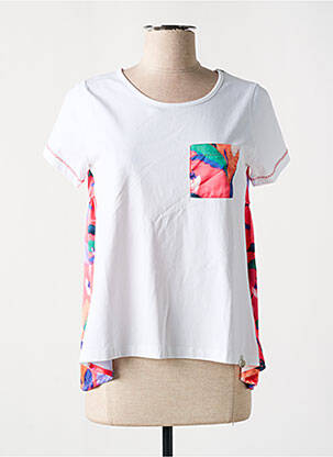 Top țesătură jersey mâneci scurte alb LOLITAS&L femeie
