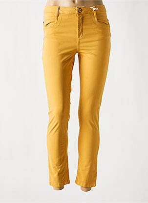 Pantalon 7/8 țesătură poplin talie joasă galben LOLA ESPELETA femeie