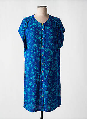 Rochie scurtă croială fluidă mâneci scurte albastru ÉTYMOLOGIE femeie