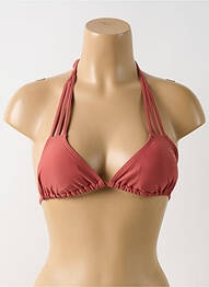 Sutien de costum de baie închidere cu legături de legat top triunghiuri maro CBK femme