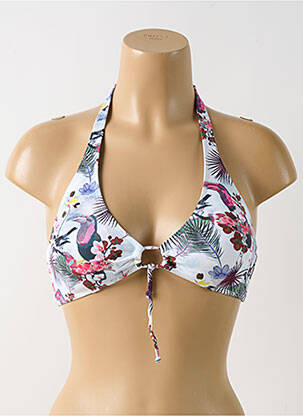 Sutien de costum de baie top triunghiuri top triunghiuri alb CBK femeie