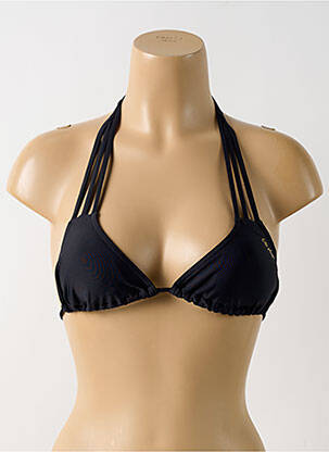 Sutien de costum de baie închidere cu legături de legat top triunghiuri negru CBK femeie