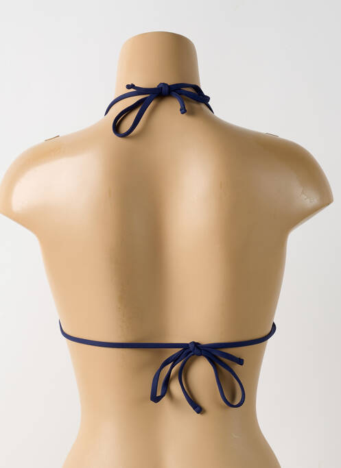 Sutien de costum de baie închidere cu legături de legat top triunghiuri albastru CBK femme