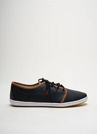 Adidași material neted vârf rotund negru LAFEYT homme