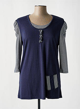Tricou mâneci 3/4 mâneci 3/4 albastru TEMPO REALE femeie