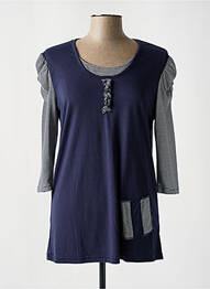 Tricou mâneci 3/4 mâneci 3/4 albastru TEMPO REALE femeie