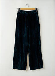 Pantalon larg talie cu cleme talie înaltă verde ONLY femeie