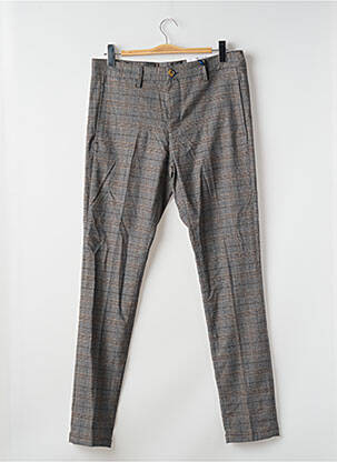 Pantalon chino imprimeu imprimeu prinț de wales mărime normală maro PRIVATE BLUE bărbat