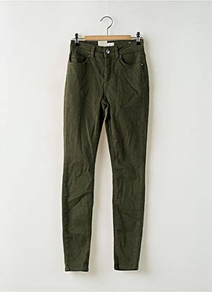 Blugi skinny țesătură brută talie înaltă verde ONLY femeie