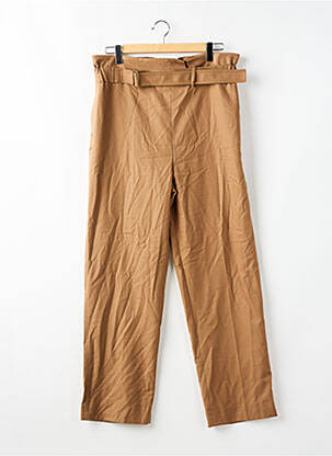 Pantalon drept bej DEUX. BY ELINE DE MUNCK femeie