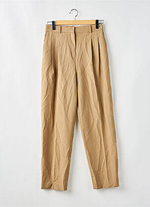 Pantalon drept elasticitate talie înaltă bej MANGO femeie