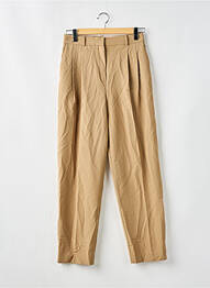 Pantalon drept elasticitate talie înaltă bej MANGO femeie