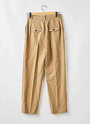 Pantalon drept elasticitate talie înaltă bej MANGO femeie