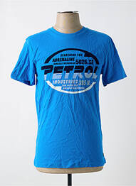 Tricou croială dreaptă mâneci scurte albastru PETROL INDUSTRIES bărbat