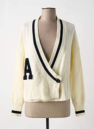 Cardigan petrecut mâneci lungi bej ONLY femeie