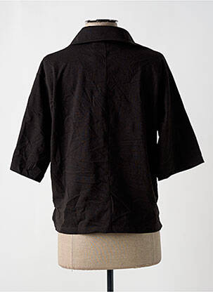 Polo broderie mâneci scurte maro TOURIST LEMC femeie
