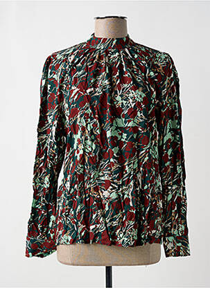 Bluză țesătură poplin mâneci lungi verde DEUX. BY ELINE DE MUNCK femeie