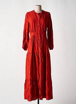Rochie lungă mâneci lungi mâneci lungi portocalie DEUX. BY ELINE DE MUNCK femeie