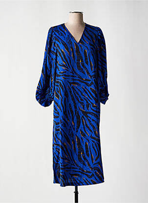 Rochie midi croială fluidă mâneci 3/4 albastru VILA femeie