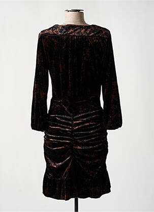 Rochie midi imprimeu floral mâneci lungi maro DEUX. BY ELINE DE MUNCK femeie