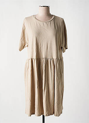 Rochie midi mâneci scurte mâneci scurte bej NOISY MAY femeie