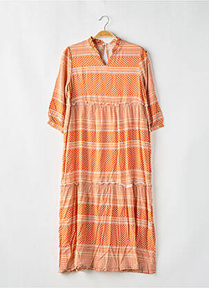 Rochie midi închidere cu nasturi la spate mâneci 3/4 portocalie KIDS ONLY fată