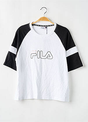Tricou elasticitate mâneci scurte alb FILA fată