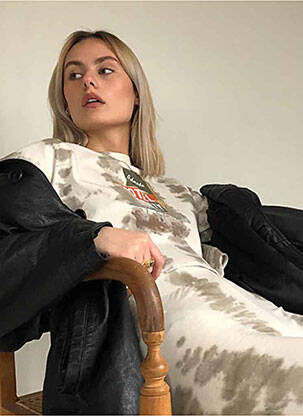 Tricou croială dreaptă mâneci scurte bej NOISY MAY femeie