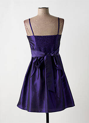 Rochie scurtă croială cambrată bretele subțiri violet BON PRIX femeie