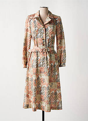 Rochie midi bej FRANCOISE DE FRANCE femeie