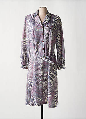 Rochie midi mâneci lungi mâneci lungi gri LAURA DE L'ISLE femeie